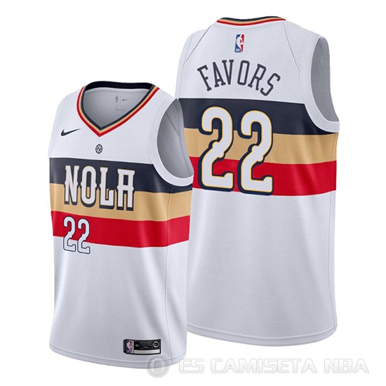Camiseta Derrick Favors #22 New Orleans Pelicans Earned Blanco - Haga un click en la imagen para cerrar